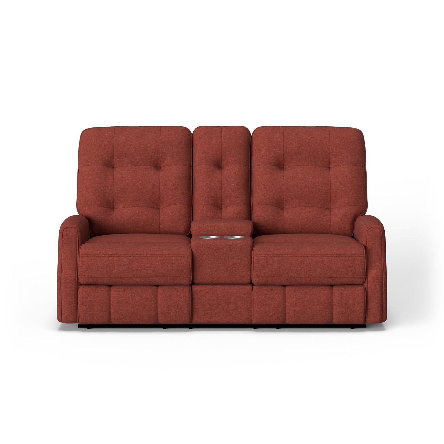 Devon Fabric Power Reclining Loveseat with Console & Power Headrests