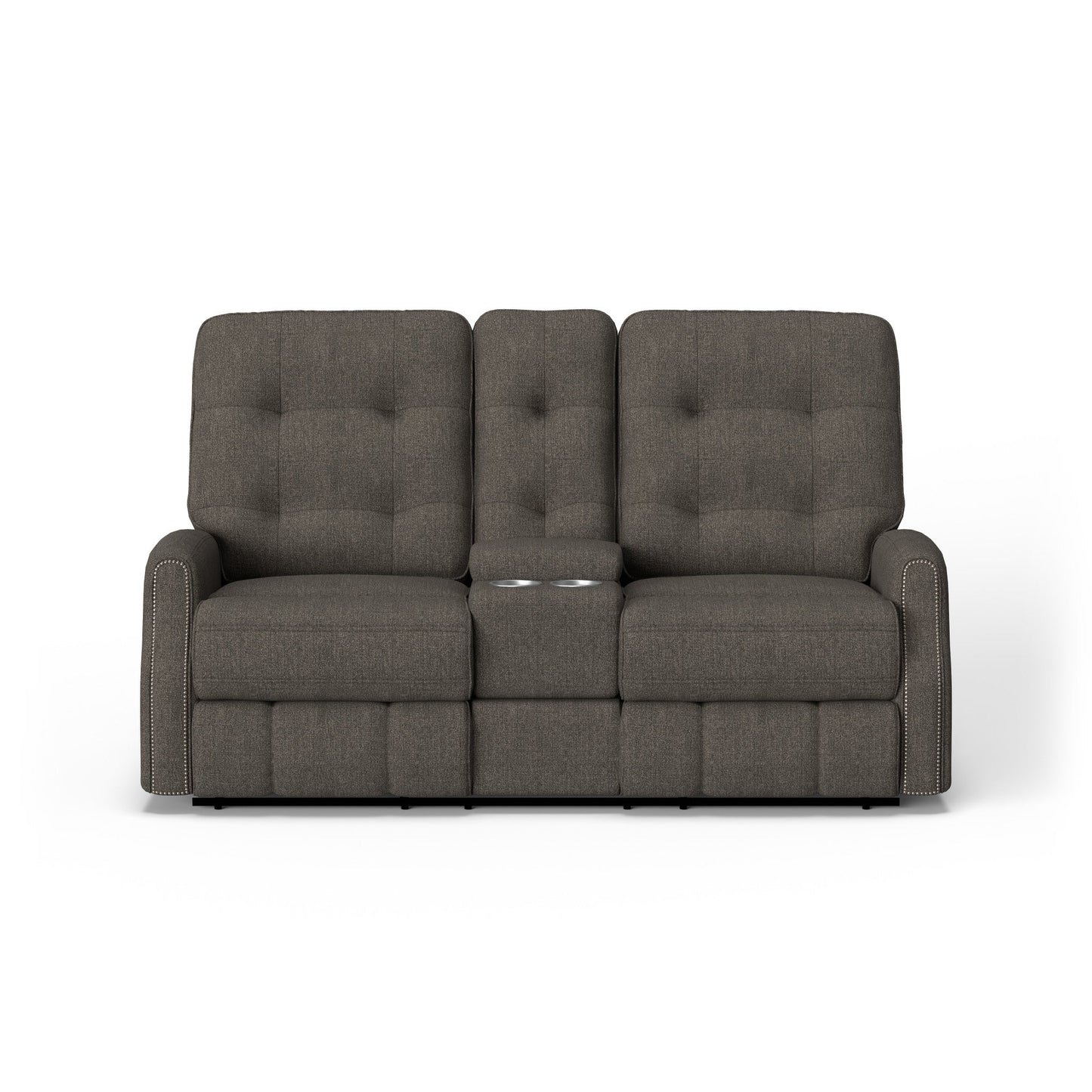 Devon Fabric Power Reclining Loveseat with Console & Power Headrests