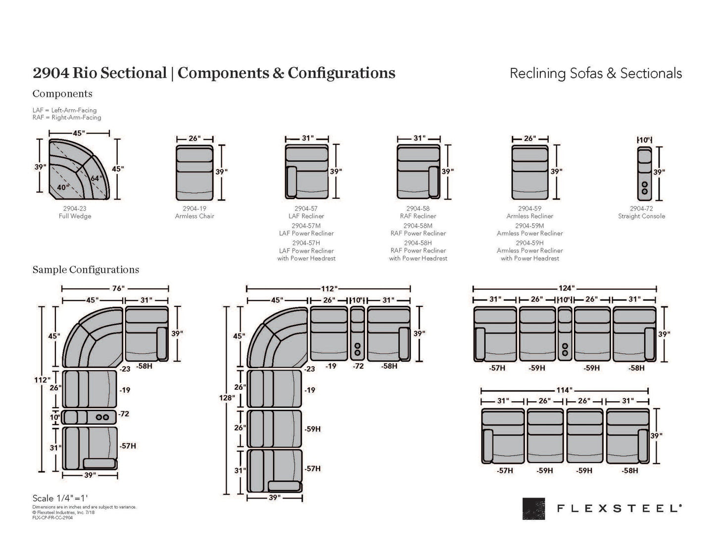 Rio Fabric Power Reclining Sectional with Power Headrests