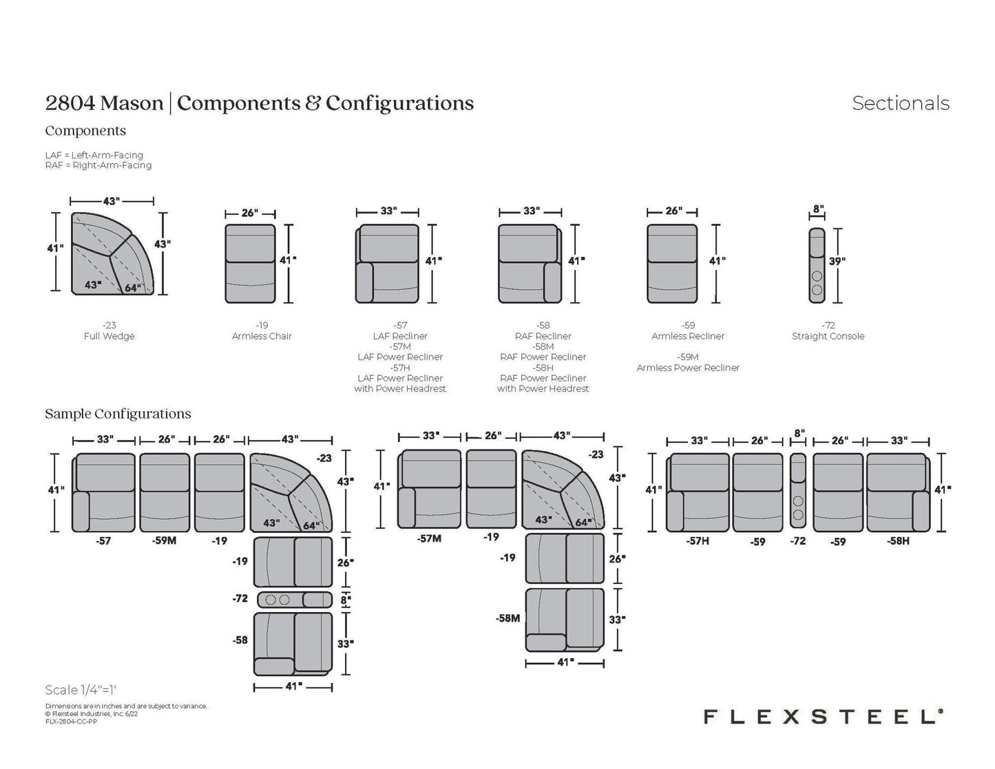 Mason Fabric Power Reclining Sectional with Power Headrests