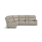Dove Grey Fabric Power Reclining Sectional with Power Headrest, Lumbar, Heat, & Massage