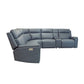 Vernon Admiral Fabric Power Reclining Sectional with Power Headrest, Lumbar, Heat, & Massage