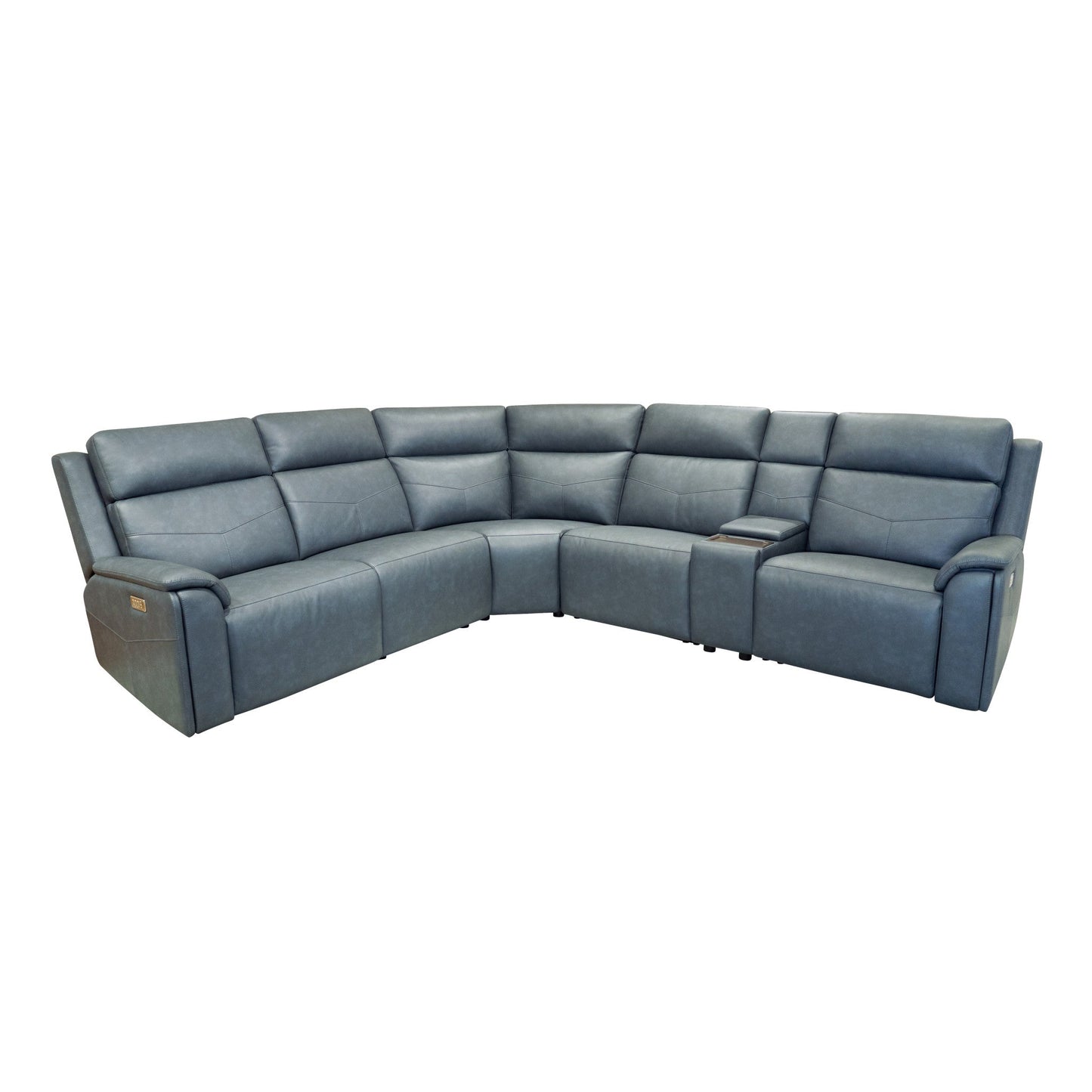 Vernon Admiral Fabric Power Reclining Sectional with Power Headrest, Lumbar, Heat, & Massage