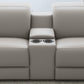 Aurora Ash Leather Power Reclining Sectional with Power Headrests