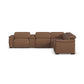Camden Dusty Taupe Leather Power Reclining Sectional with Power Headrest