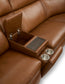 Wyatt Canyon Leather Power Reclining Sectional with Power Headrest & Lumbar