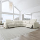 Aurora Coconut Milk Leather Power Reclining Sectional with Power Headrests