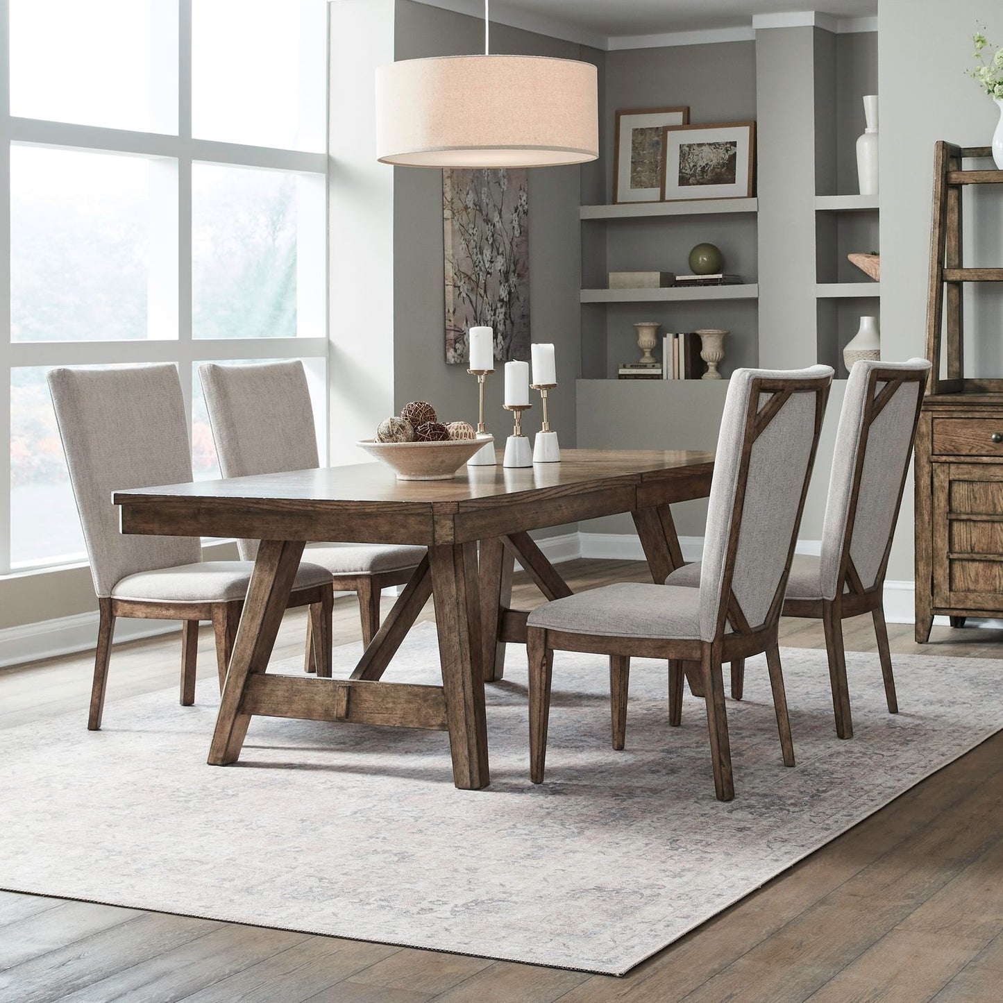 Carolina Park - 5 Piece Trestle Table Set