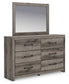 Graystorm Twin Panel Bed with Storage with Mirrored Dresser and Nightstand