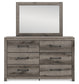 Graystorm Twin Panel Bed with Mirrored Dresser, Chest and Nightstand