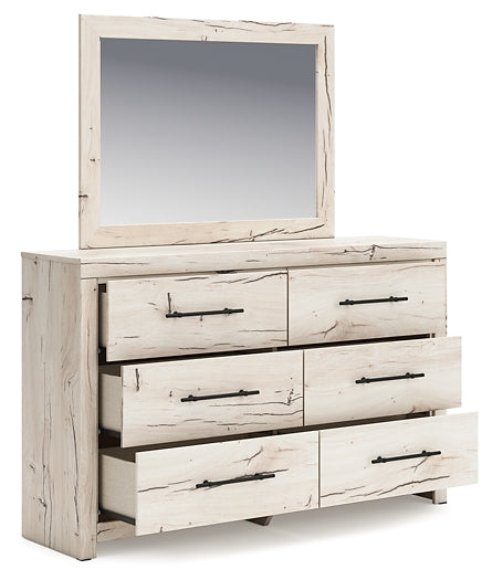 Lawroy Twin Panel Bed with Mirrored Dresser and Nightstand