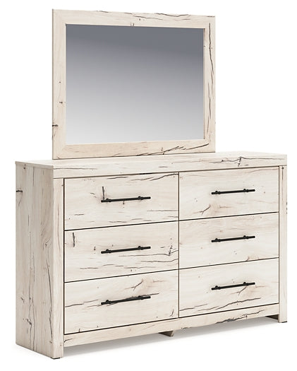 Lawroy Full Panel Bed with Mirrored Dresser, Chest and Nightstand