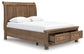 Feddinger Queen Storage Sleigh Bed with Mirrored Dresser and Nightstand