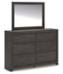 Fraluna King Panel Bed with Mirrored Dresser, Chest and Nightstand