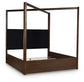 Dilenno King Canopy Bed with Mirrored Dresser, Chest and Nightstand