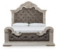 Bruchandi California King Upholstered Panel Bed with Mirrored Dresser