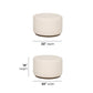 Lyra Ivory Fabric Pouf Ottoman