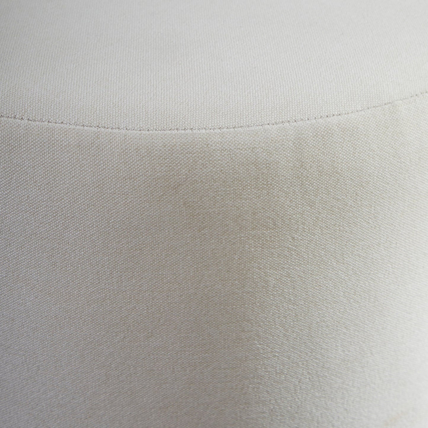 Lyra Ivory Fabric Pouf Ottoman