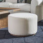 Lyra Ivory Fabric Pouf Ottoman