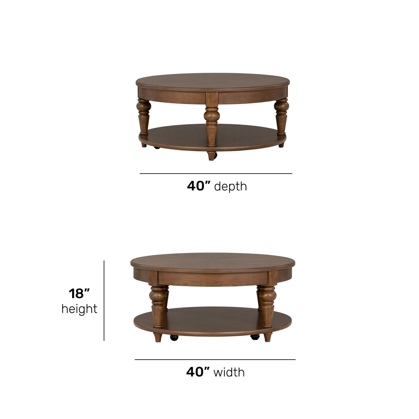 Bellevue Round Coffee Table with Casters
