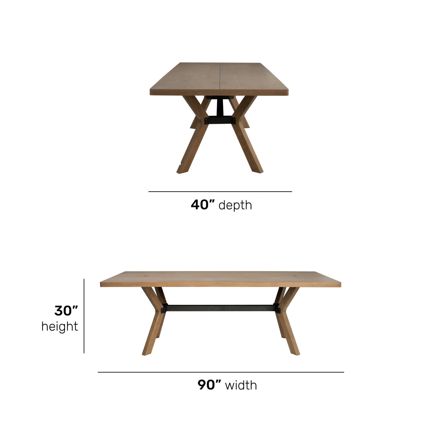 Millwork Brown Rectangular Dining Table