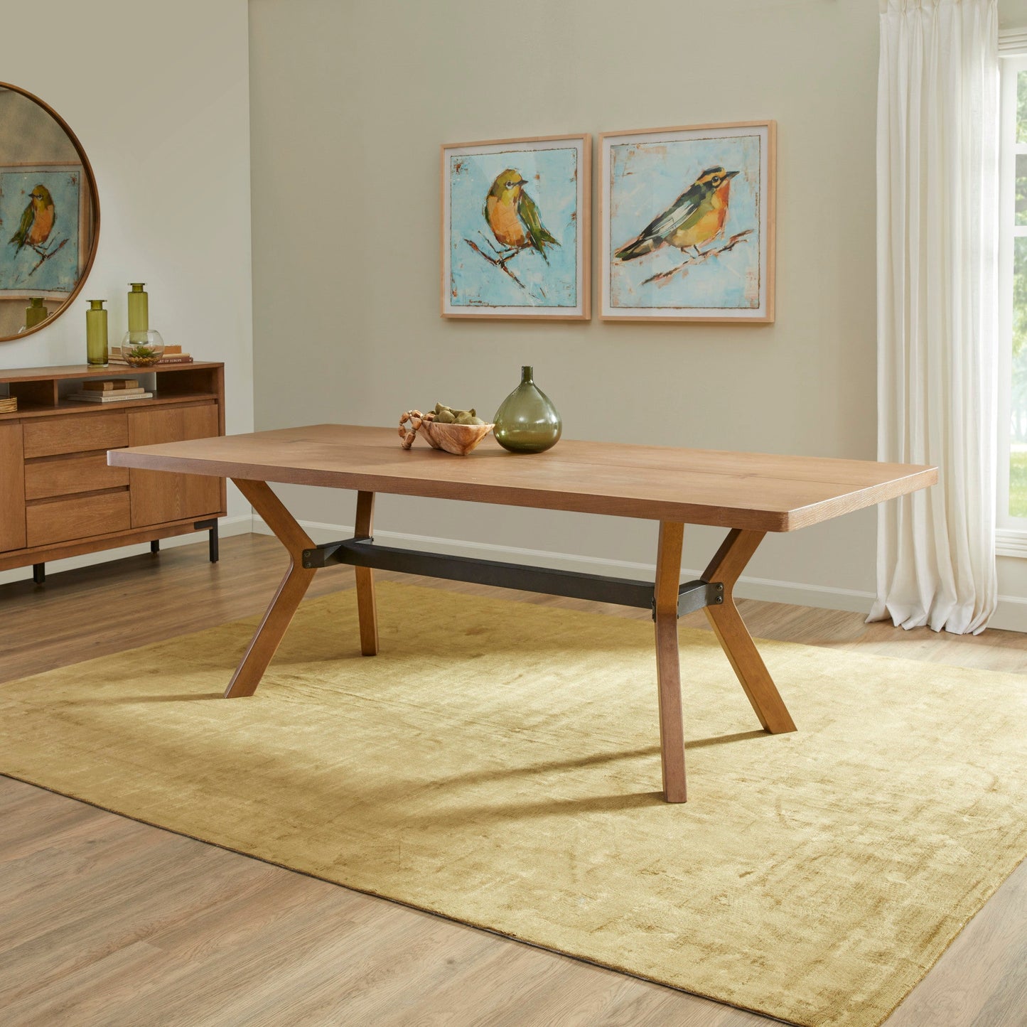 Millwork Brown Rectangular Dining Table