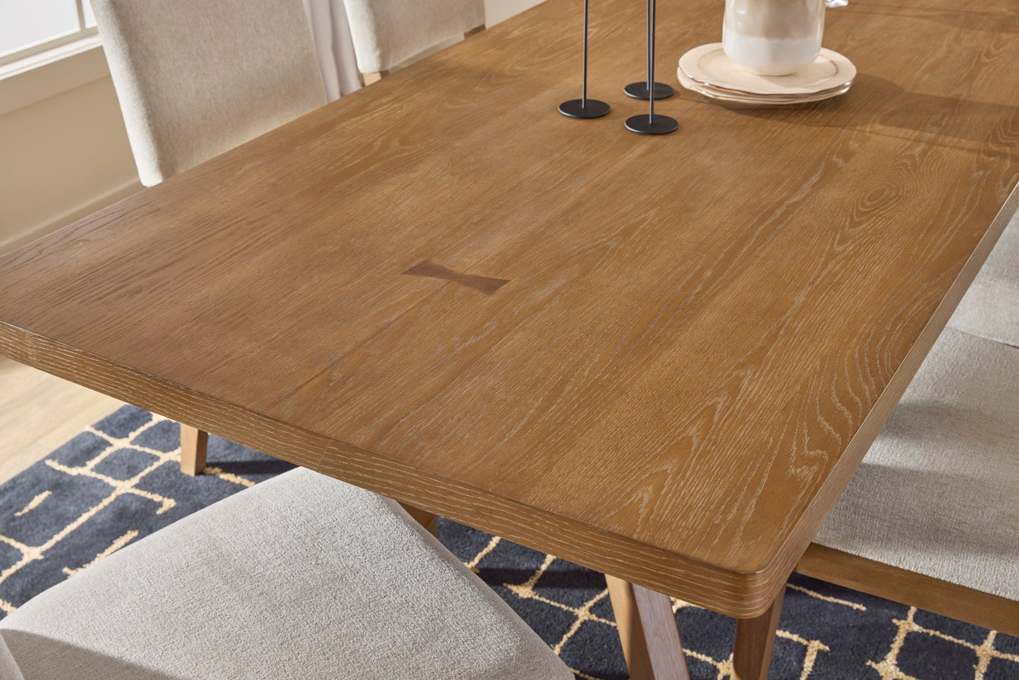 Millwork Brown Rectangular Dining Table