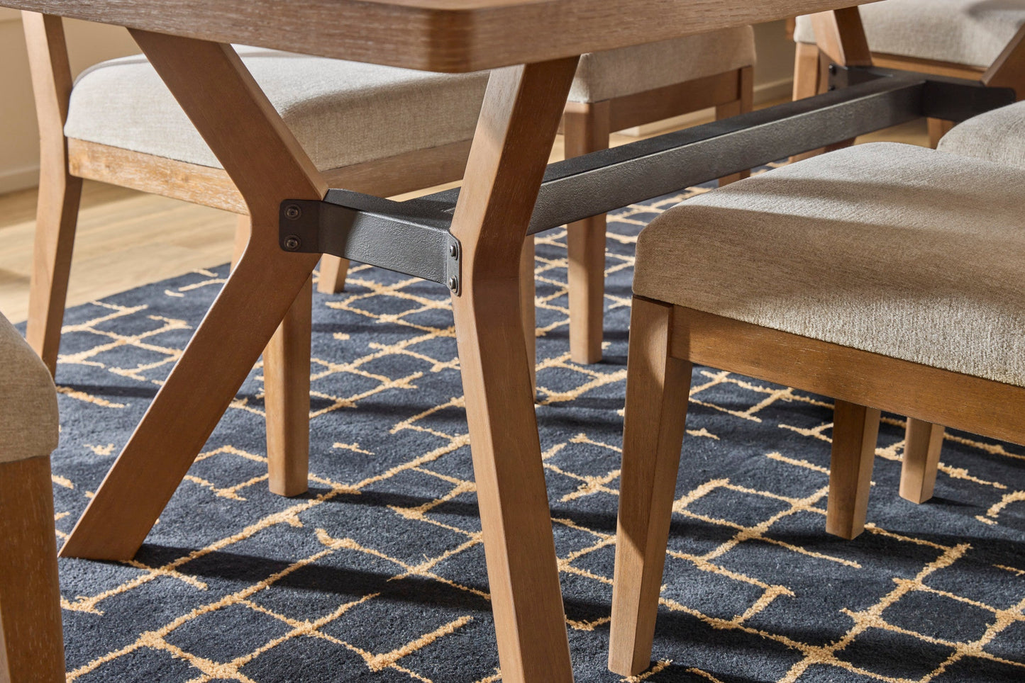 Millwork Brown Rectangular Dining Table