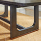 Waterfall Black Rectangular Dining Table