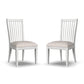 Melody White Fabric Pair of Upholstered Dining Chairs