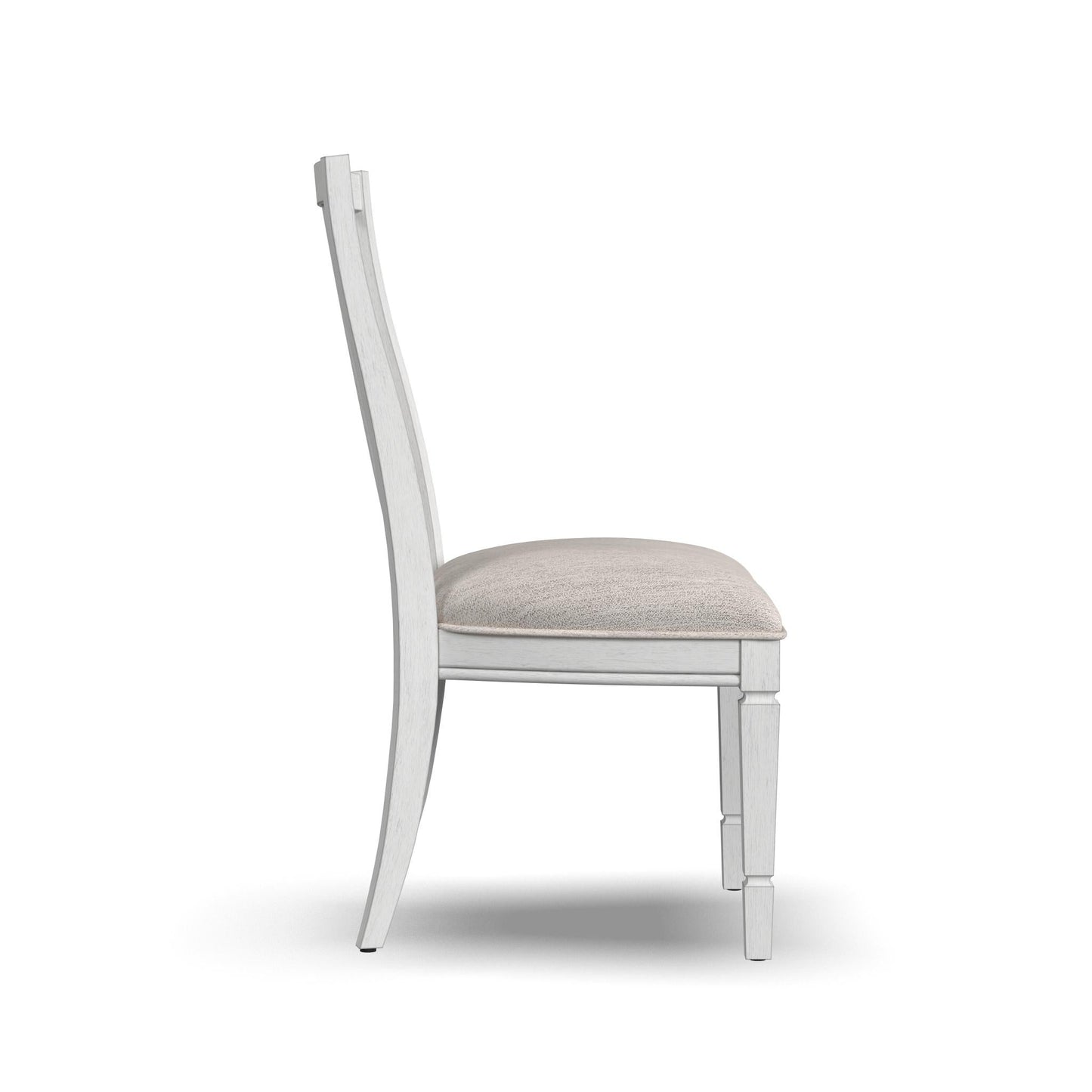 Melody White Fabric Pair of Upholstered Dining Chairs