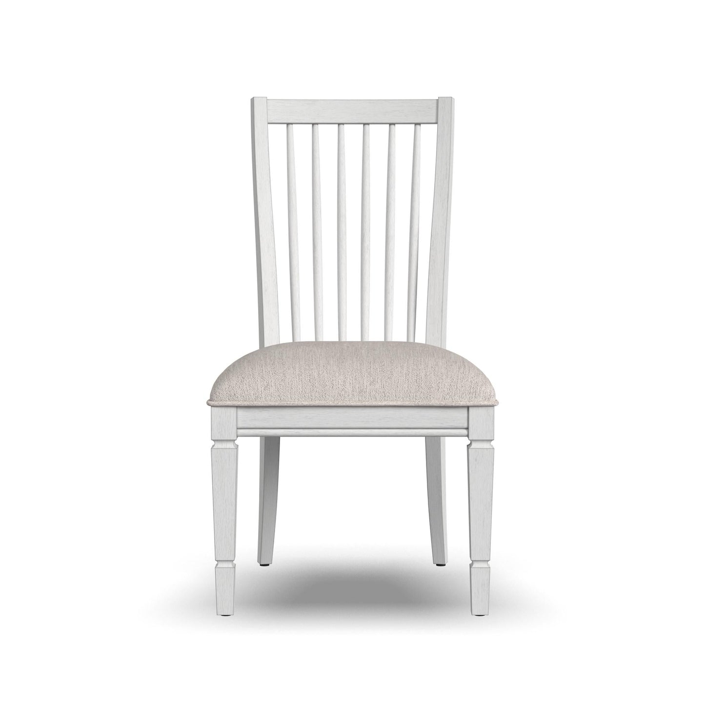 Melody White Fabric Pair of Upholstered Dining Chairs