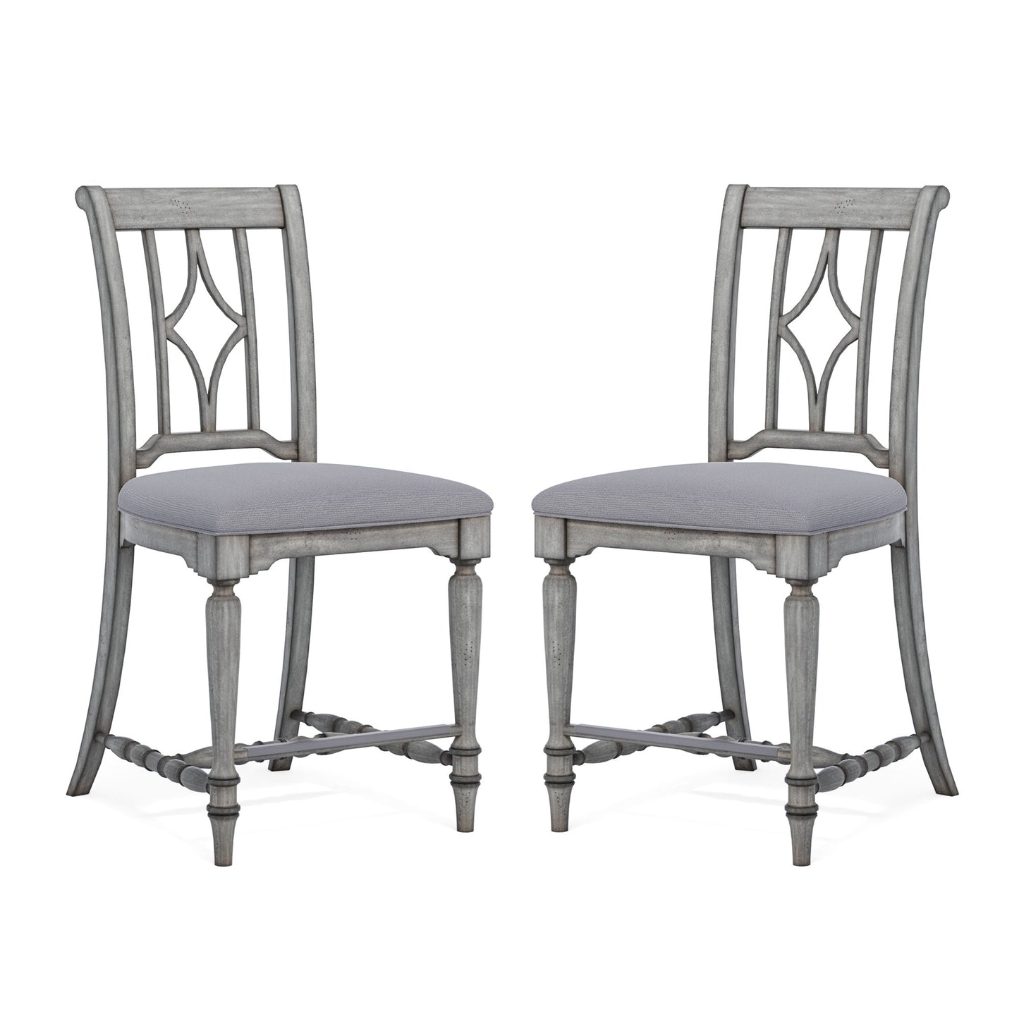 Plymouth Gray Pair of Armless Dining Chairs