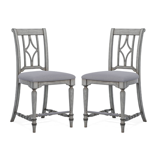Plymouth Gray Pair of Armless Dining Chairs