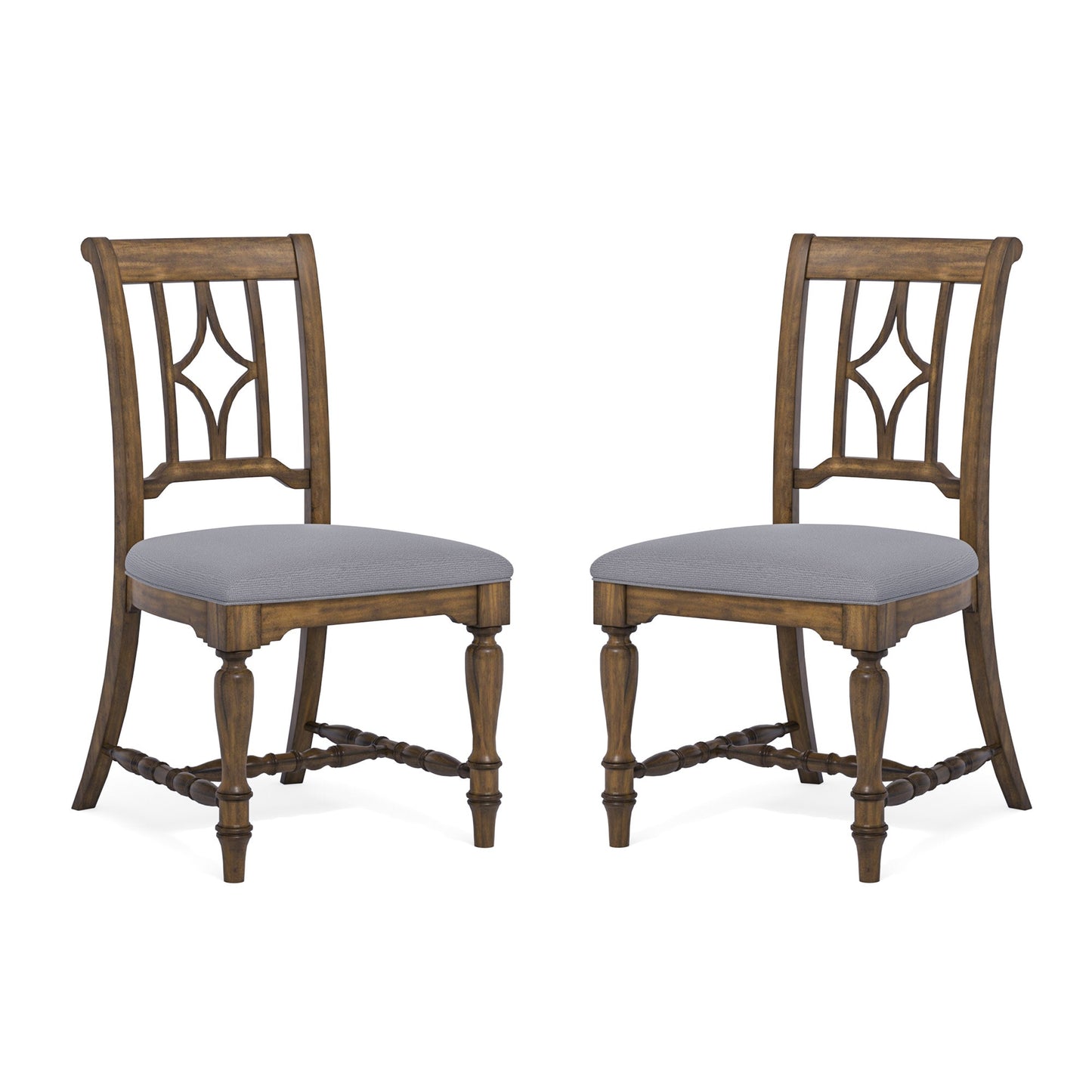 Plymouth Gray Pair of Upholstered Dining Chairs