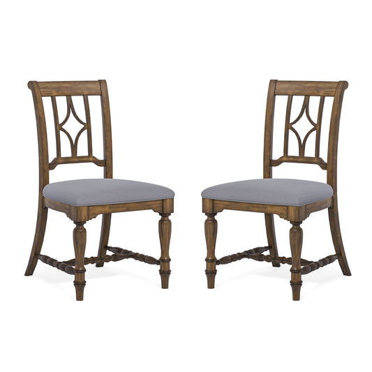 Plymouth Gray Pair of Upholstered Dining Chairs
