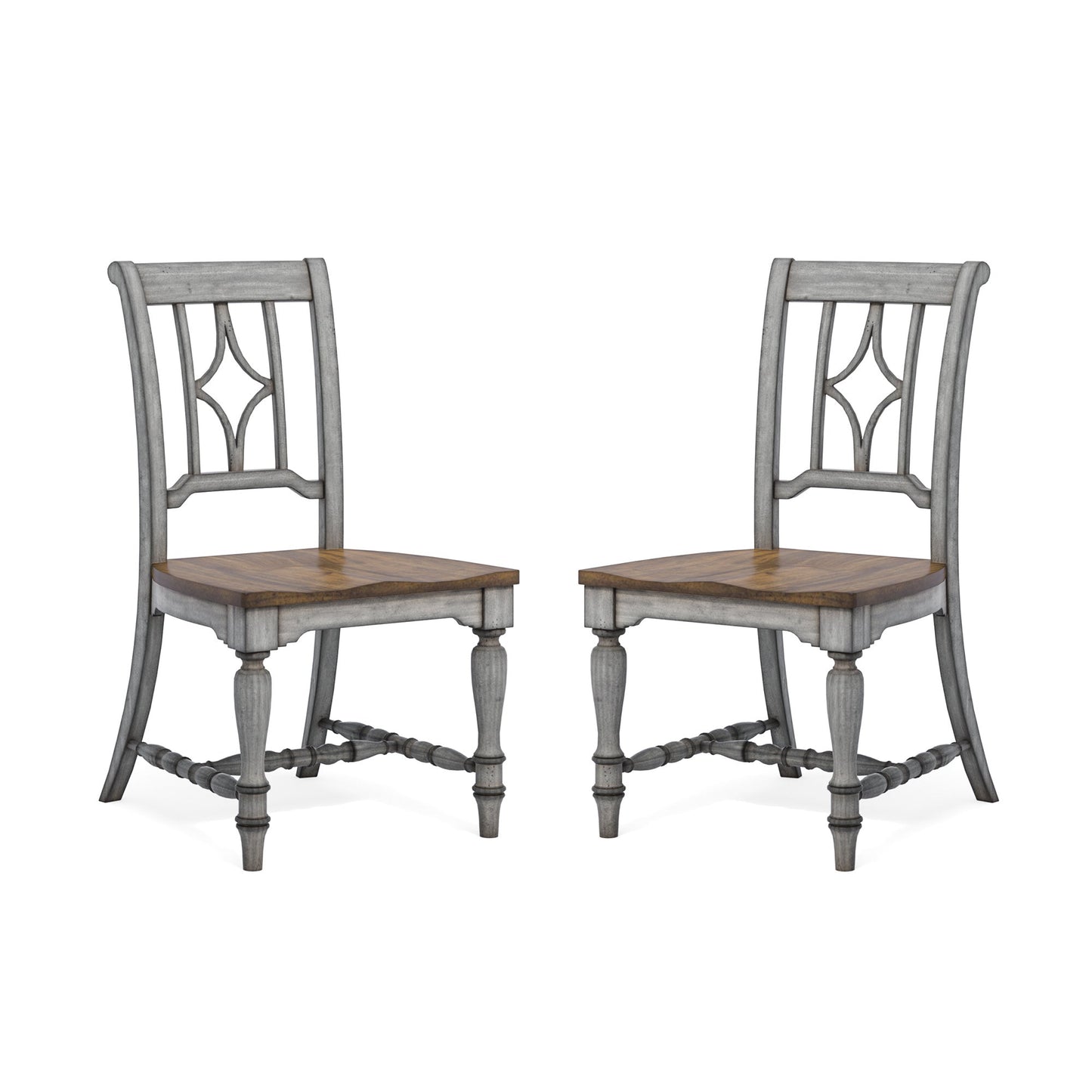 Plymouth Gray Pair of Armless Dining Chairs