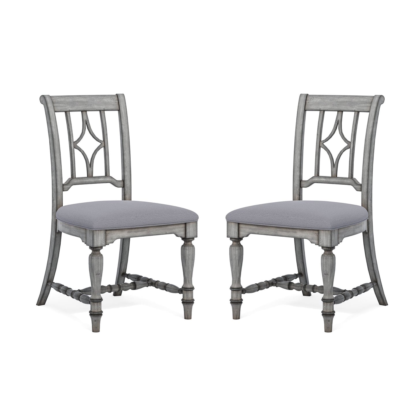 Plymouth Gray Pair of Armless Dining Chairs