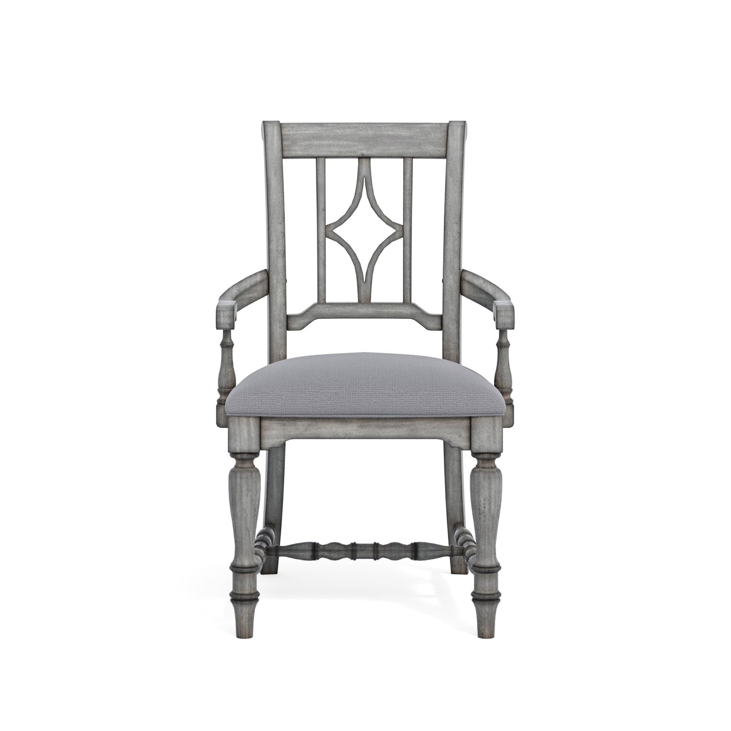 Plymouth Gray Pair of Upholstered Arm Dining Chairs