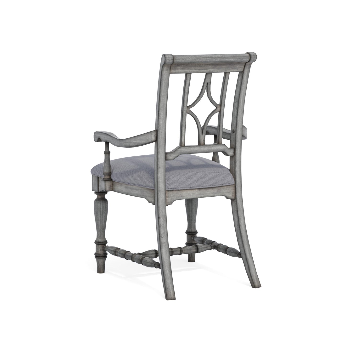 Plymouth Gray Pair of Upholstered Arm Dining Chairs