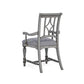Plymouth Gray Pair of Upholstered Arm Dining Chairs