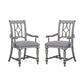 Plymouth Gray Pair of Upholstered Arm Dining Chairs
