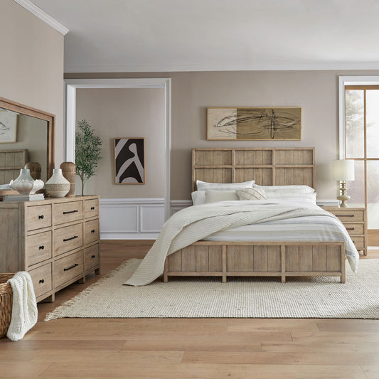 Queen Panel Bed, Dresser & Mirror, Night Stand