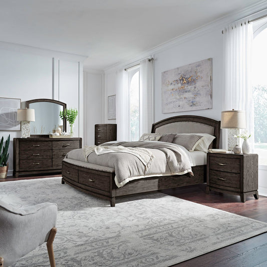 Queen Uph Storage Bed, Dresser & Mirror, Chest, Night Stand