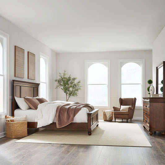 Queen Panel Bed, Dresser & Mirror