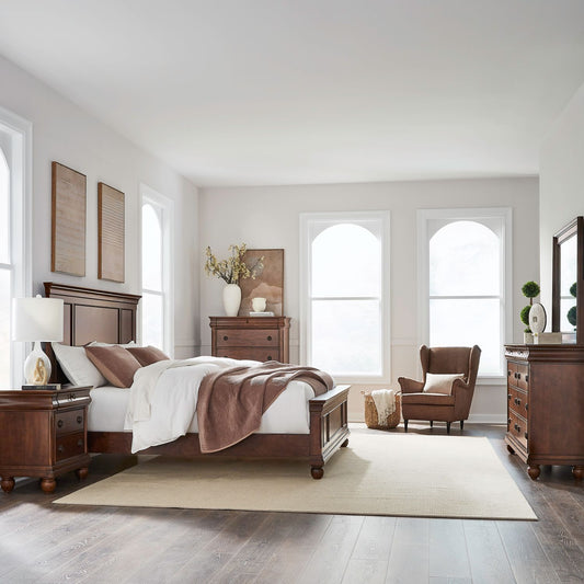 King California Panel Bed, Dresser & Mirror, Chest, Night Stand