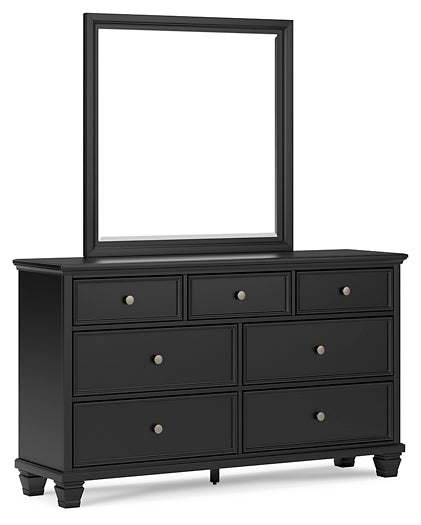 Lanolee Queen Panel Storage Bed, Dresser and Mirror