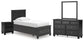 Lanolee Twin Panel Storage Bed, Dresser, Mirror and Nightstand