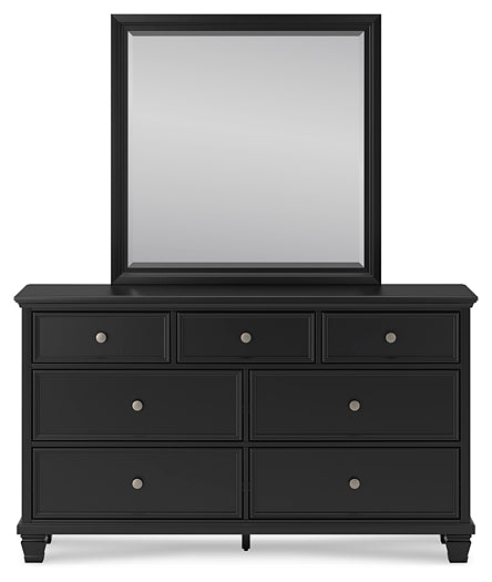 Lanolee Twin Panel Storage Bed, Dresser and Mirror