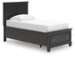Lanolee Twin Panel Storage Bed, Dresser and Mirror